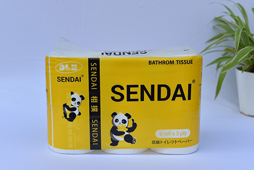 Sendai yellow toilet paper, 9 rolls