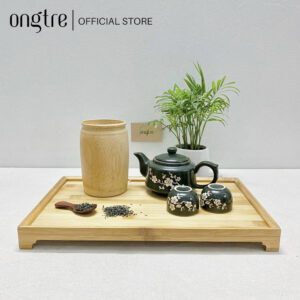 Decorative bamboo tea tray