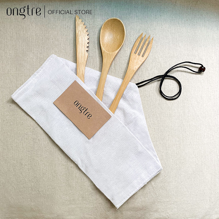 Bamboo knife and fork set