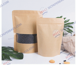Zipper Kraft Bag With Bottle Form