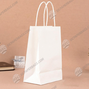 V1 White Kraft Bag With Handle