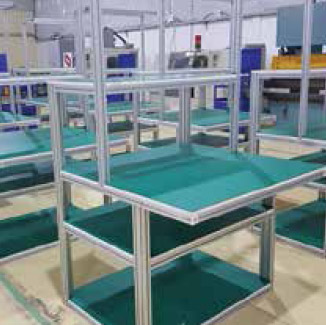 Aluminum frame work table
