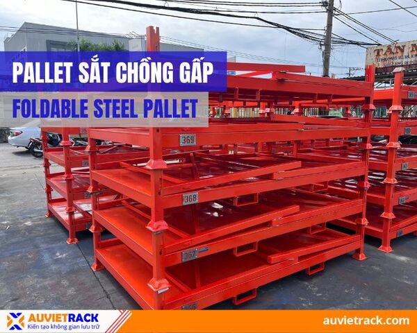 Foldable steel pallet