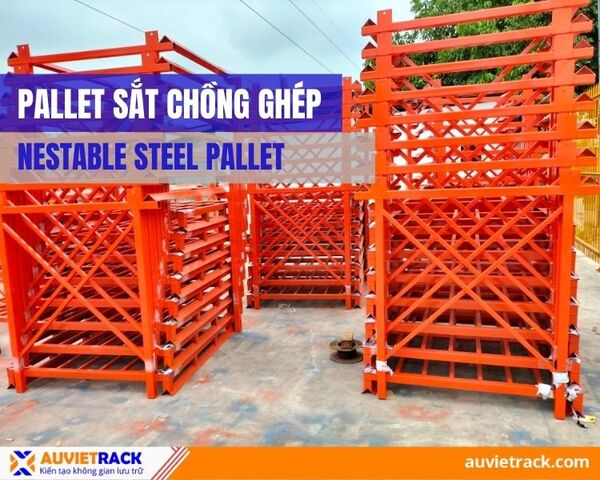 Nestable steel pallet