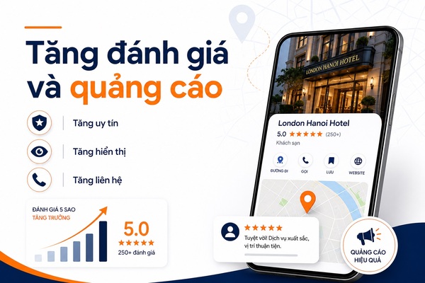 Hotel 5-star review boosting and Google Maps advertising
