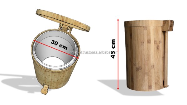 Bamboo trash can