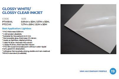 Gloss clear inkjet (PTCCWI)