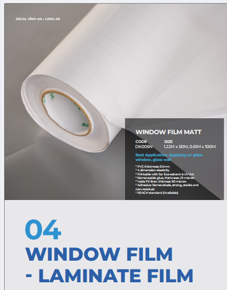 Printable Matt Window Film (DK005N)