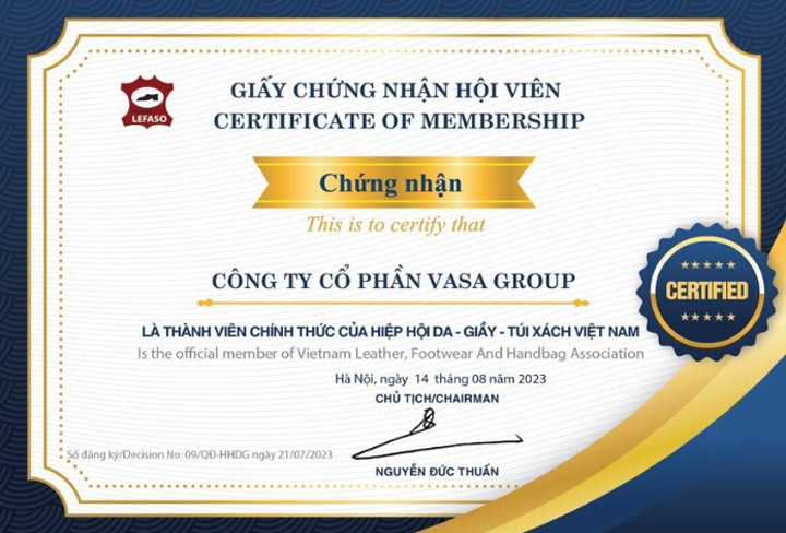 Vasashoes becomes an official member of LEFASO