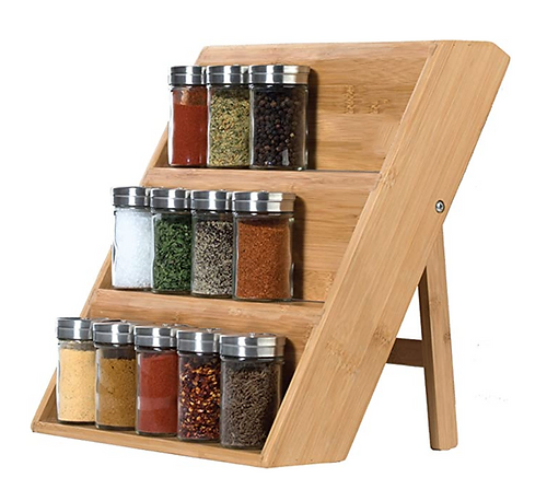 Bamboo spice holder rack