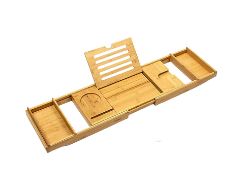 Bamboo bathtub caddy