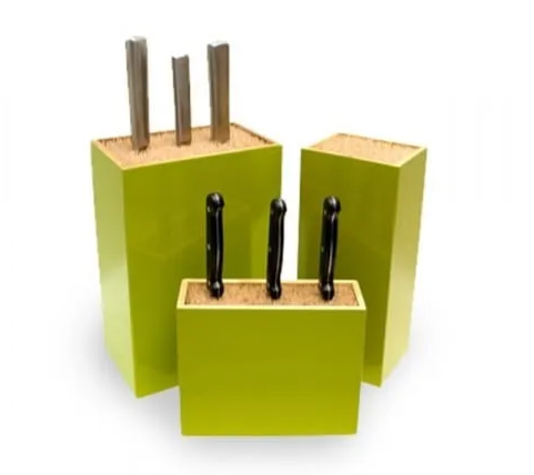 Lacquered bamboo knife block