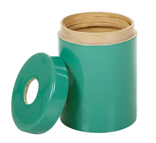 Lacquered bamboo laundry bin