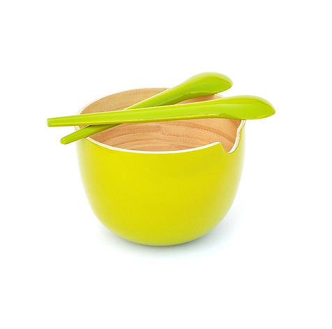 Lacquered bamboo salad bowl