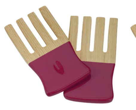 Lacquered bamboo salad hand
