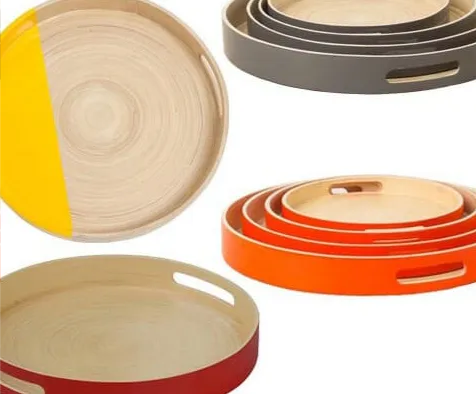 Lacquered bamboo tray