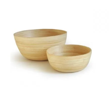 Spun bamboo natural bowl