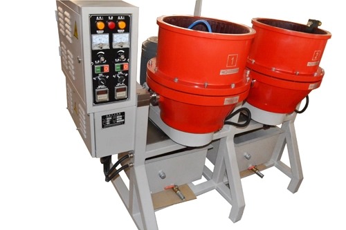 Double barrel centrifugal disc finishing machine