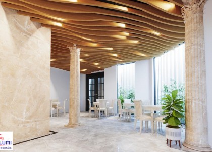 Aluminium wave curved ceilings