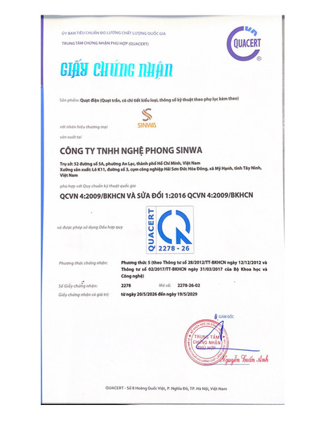 Certificate of Conformity