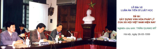 Attorney Tran Quang My at the PhD Thesis Defense Ceremony (1999)