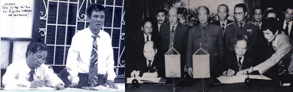 Attorney Tran Quang My at the signing ceremony (1986)