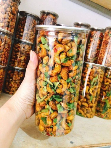 Cashew nuts with lemon leaves