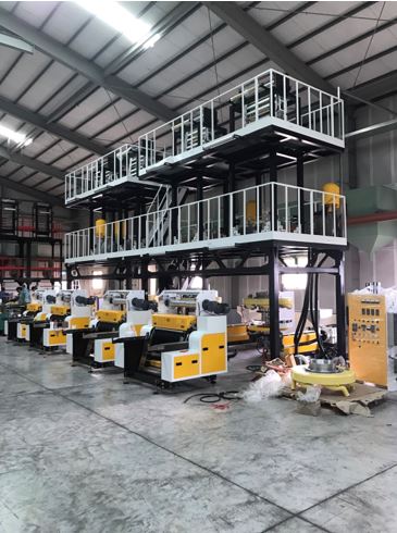 Plastic bag blowing machine