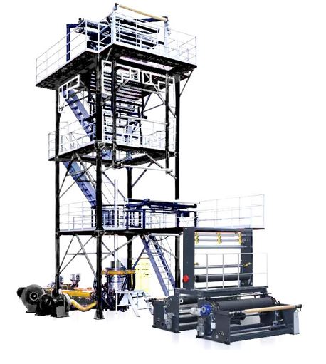 Plastic bag blowing machine