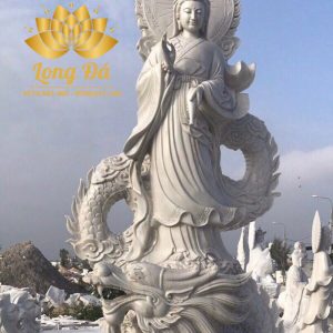 Guan Yin Riding Dragon statue