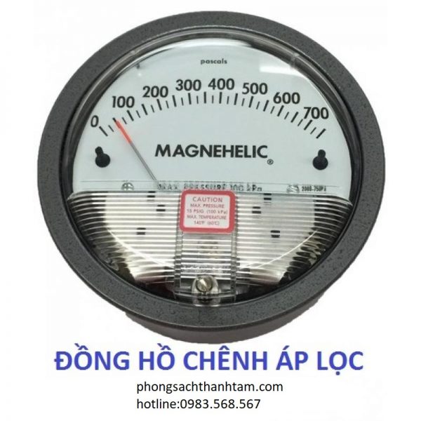 Filter differential pressure gauge