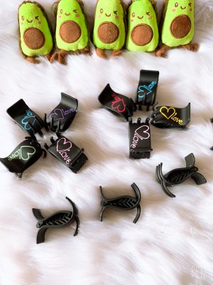 5-Teeth Hair Claw Clips With Drawings