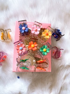 5-Teeth Hair Claw Clips With Sticker