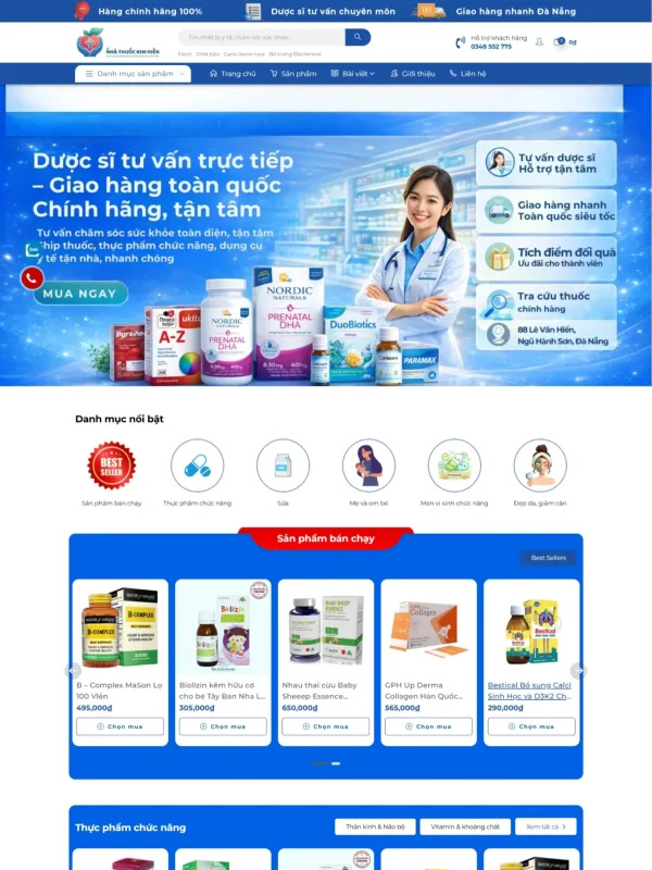 Kim Hien Pharmacy Da Nang online sales website