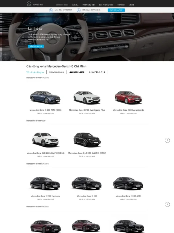 Mercedes-Benz car sales website