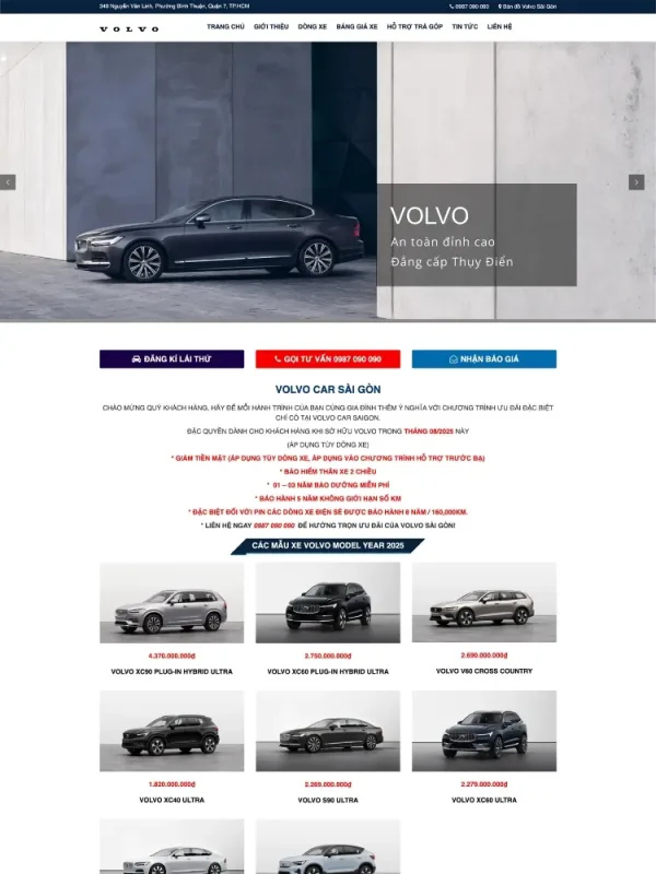 Volvo car sales website Nguyen Van Linh, HCM