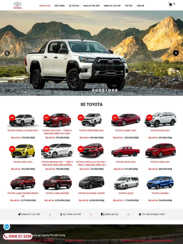 Toyota Phu My Hung website