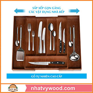 Wooden utensil tray