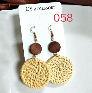 Bamboo and rattan earrings