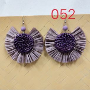 Bamboo and rattan earrings