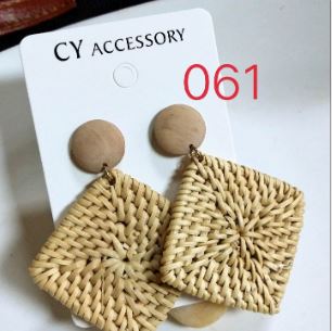 Bamboo and rattan earrings