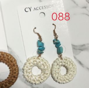 Bamboo and rattan earrings