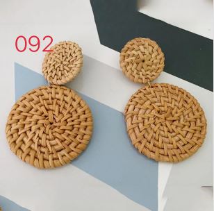 Bamboo and rattan earrings