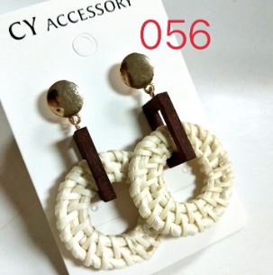 Bamboo and rattan earrings
