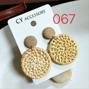 Bamboo and rattan earrings