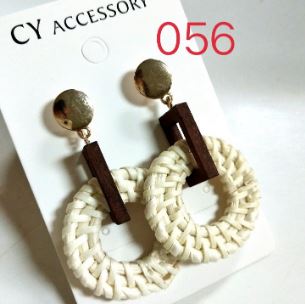 Bamboo and rattan earrings