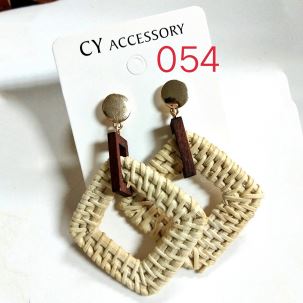 Bamboo and rattan earrings