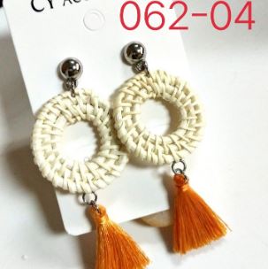 Bamboo and rattan earrings