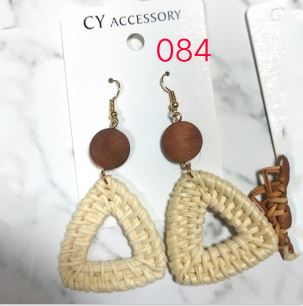 Bamboo and rattan earrings