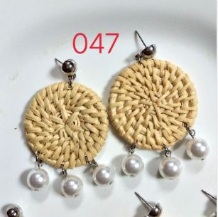 Bamboo and rattan earrings
